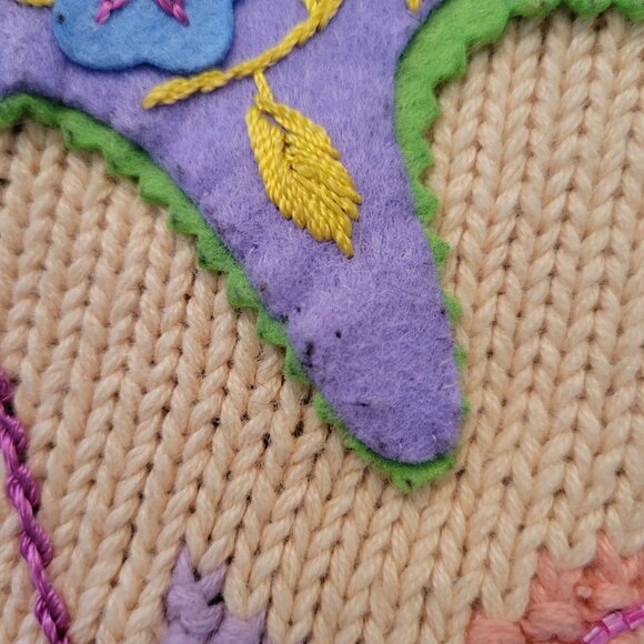 Storybook Knits Cardigan Embroidered Folk Lore Garden Full Zip‎ M - Picture 6 of 9